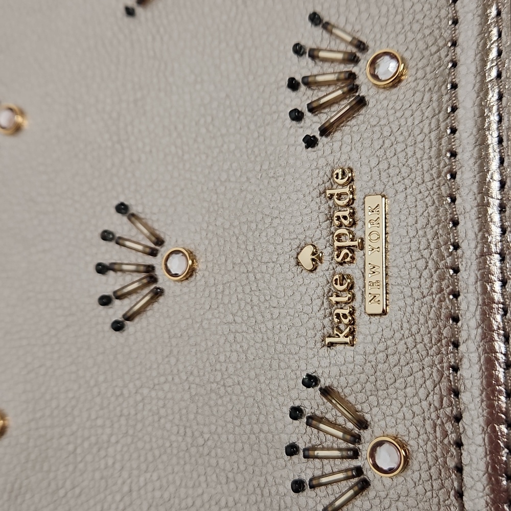Kate Spade Patterson Drive Embellished Maisie Metallic Blush Crossbody Bag - Picture 5 of 11